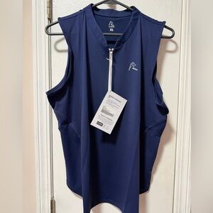 Rhoback Navy Sleeveless Golf Tank with Front Zip